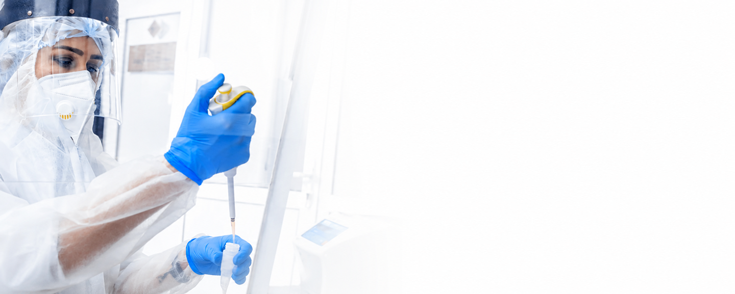 AIROC molecular genomics laboratory technician preparing a sample